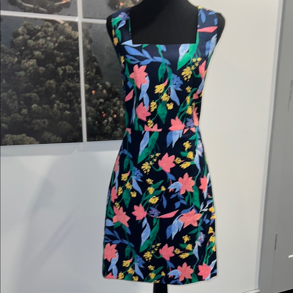 J. Crew’s Floral Basketweave Square-Neck Dress
